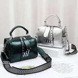 Small Women Shoulder Bag PU Leather Handbag Top Handle Barrel Satchel Crossbody