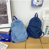 Women's Denim School Backpack for Teenagers Travel Bagpack