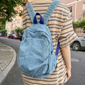 Women's Denim School Backpack for Teenagers Travel Bagpack