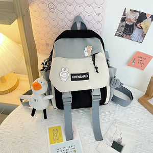 Mini Girls' School Backpack Waterproof Nylon Fabric Casual Girl Schoolbag