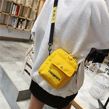 Canvas Tote Bags for Women Letter Handbag Crossbody Messenger Pouch