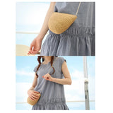 Small Yellow Straw Bag Cross-Body Bag Retro Ornament