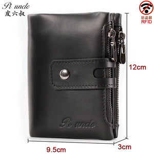Small Zipper Leather Men Wallet Pocket Male Short Wallets