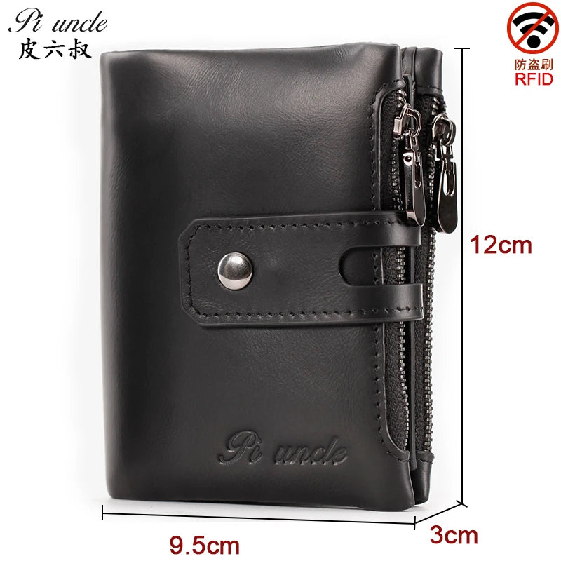 Small Zipper Leather Men Wallet Pocket Male Short Wallets