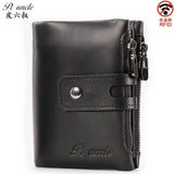 Small Zipper Leather Men Wallet Pocket Male Short Wallets