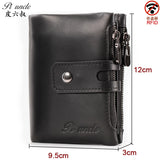 Small Zipper Leather Men Wallet Pocket Male Short Wallets