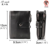 Small Zipper Leather Men Wallet Pocket Male Short Wallets