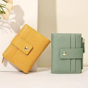 Zipper Wallet Coin Purse Clutch Short Wallet for Women PU Leather Female Purses