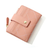 Women's Small Zipper Wallet Clutch Bag Short Wallets PU Leather