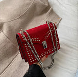 Rivet Chain Bag Shoulder Messenger Small Square Bag