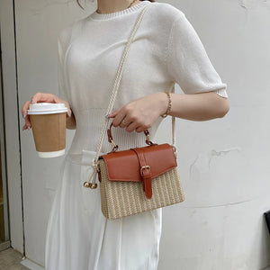 Straw Box Mini Messenger Bag Women Casual Niche Handbag
