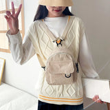 Corduroy Backpack for Girls Women Female