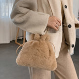 Winter Plush Tote Bag Soft Handbags for Women