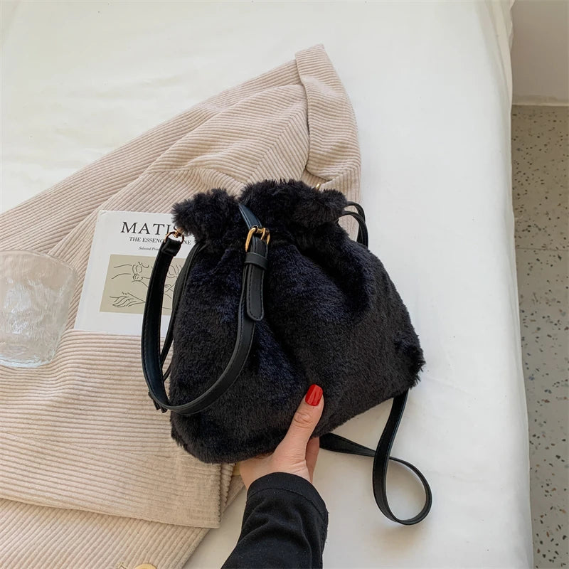 Winter Plush Tote Bag Soft Handbags for Women