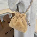 Winter Plush Tote Bag Soft Handbags for Women
