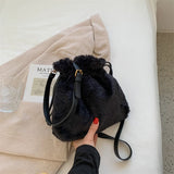 Winter Plush Tote Bag Soft Handbags for Women