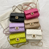Small Fragrance Lingge Chain Bag Net Red One Shoulder Diagonal Bag
