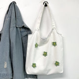 Fresh Art Flower Canvas Shoulder Bag for Women