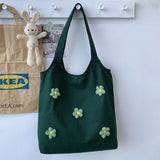 Fresh Art Flower Canvas Shoulder Bag for Women