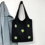 Fresh Art Flower Canvas Shoulder Bag for Women
