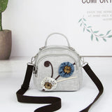 Oblique Cross Bag Wax Thread Woven Shoulder Bag