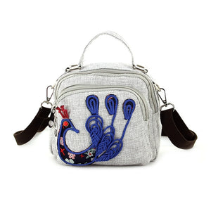 Oblique Cross Bag Wax Thread Woven Shoulder Bag