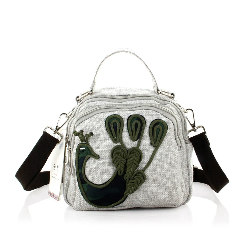 Oblique Cross Bag Wax Thread Woven Shoulder Bag