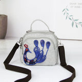 Oblique Cross Bag Wax Thread Woven Shoulder Bag
