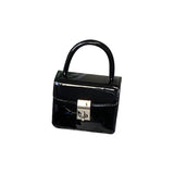 Small Square Leather Shoulder Bag with Chain Strap