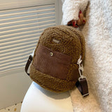 Warm Plush Tote Bag for Women Winter Shoulder Messenger Bag