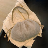 Short Handle Tote Bag Plush Handbags Winter Fold Soft Messenger Shoulder Bags