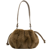 Short Handle Tote Bag Plush Handbags Winter Fold Soft Messenger Shoulder Bags