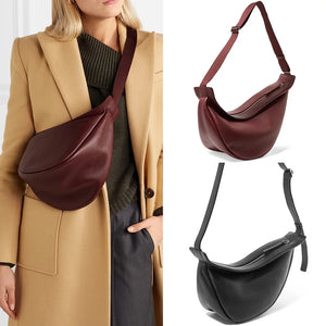 Leather Half-Moon Chest Bag with Single Strap