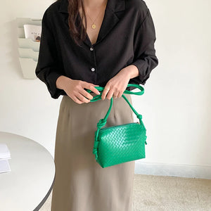 Braided Mini Shoulder Bag Small Square Handbag Female Niche Purse