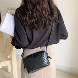 Braided Mini Shoulder Bag Small Square Handbag Female Niche Purse