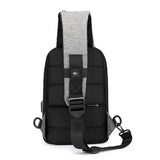 Men Messenger Bag USB Charge Waterproof Sling Chest Crossbody Bags