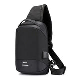 Men Messenger Bag USB Charge Waterproof Sling Chest Crossbody Bags