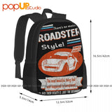 Smart Roadster 2003 Car Backpack Large Capacity Style 3d Printing Clothes Backpa