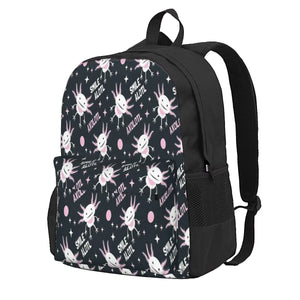Smile Axolotl Backpacks Men's & Women's Bags Your Name B