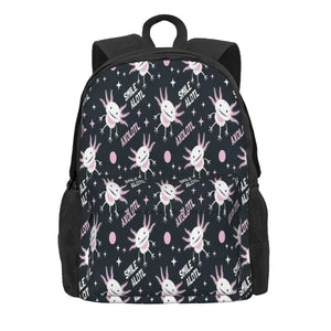 Smile Axolotl Backpacks Men's & Women's Bags Your Name B