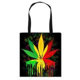 Weed Leaf Print Handbag for Women - High Capacity Travel Storage Bag