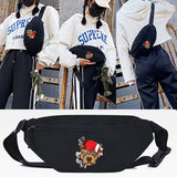 Smoking Dog Printing Waist Bags Fanny Pack Large Capacity Crossbody Bag