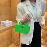 Snake Handle Evening Bags Chains Crossbody Purses Box Clutch Bag Women Party Dre