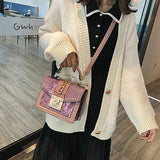 Snake Pattern Female Bag European Embossed Bag Chain Rivet Shoulder Bag