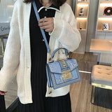 Snake Pattern Female Bag European Embossed Bag Chain Rivet Shoulder Bag