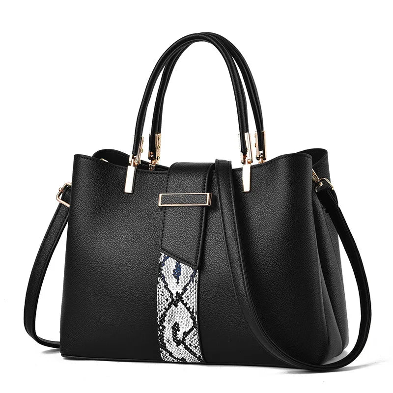 Vintage Snake Pattern Handbags for Women Shoulder Bag