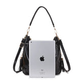 Snake Print Messenger Bag Women's Crossbody Shoulder Handbag Silver