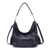 Snake Print Messenger Bag Women's Crossbody Shoulder Handbag Silver