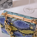 Snake Print Crossbody Handbag Shoulder Bag Unique Elegantes Clutch