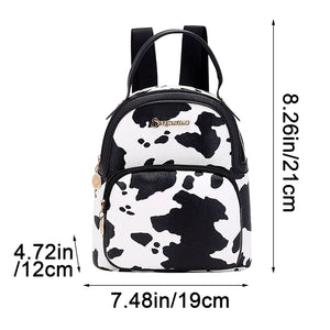 Snake Printed Women Backpack PU Leather College Schoolbag Travel Bag